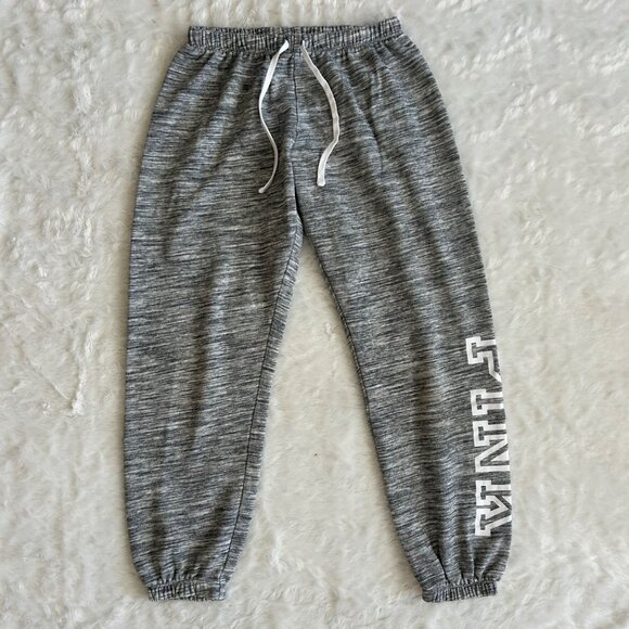 Y2K PINK Victorias Secret Grey Cropped Jogger Drawstring Sweatpants - Small - Picture 1 of 6